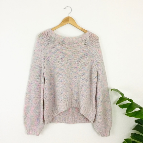 H&M Sweaters - Pastel Rainbow Knit Pullover Sweater